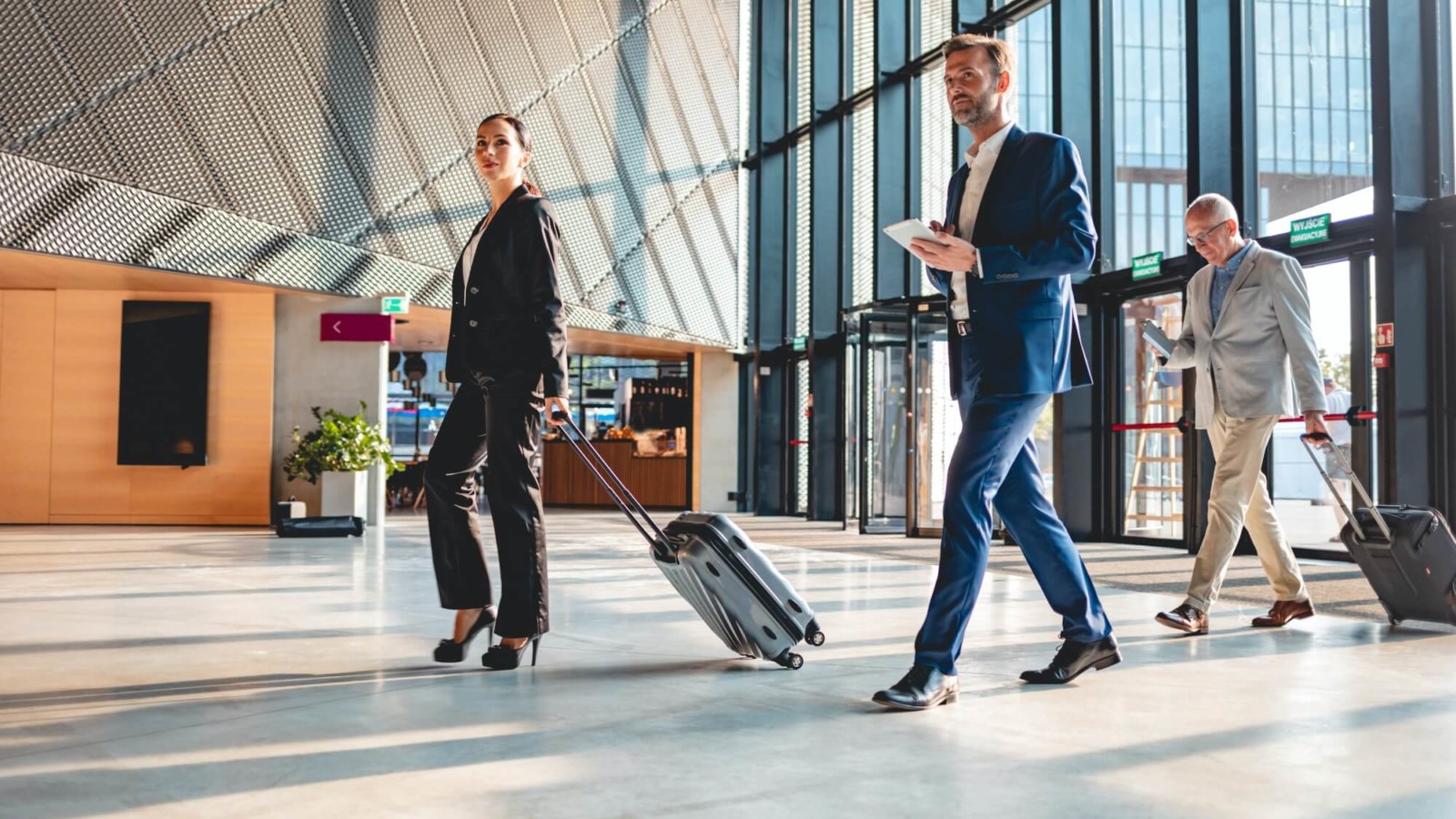 Business people at airport hall